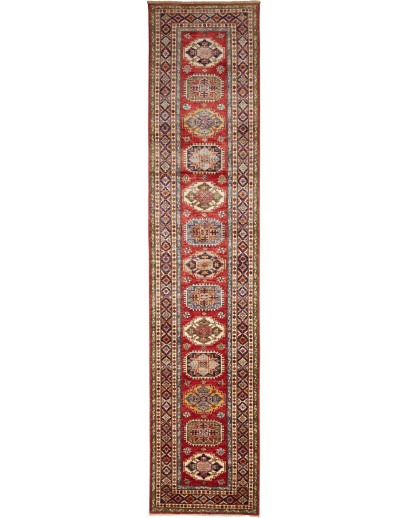 Tappeto Kazak Fine Pakistan marrone grigio 82x401