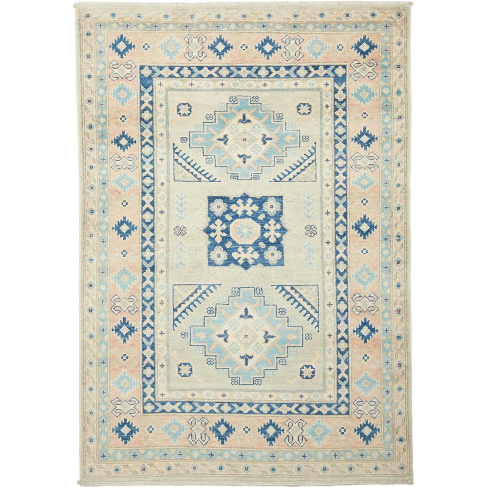 Tappeto Kazak Afghanistan bianco grigio 120x183