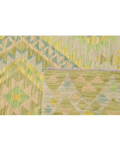 Tappeto Kilim Afghanistan marrone verde 98x148