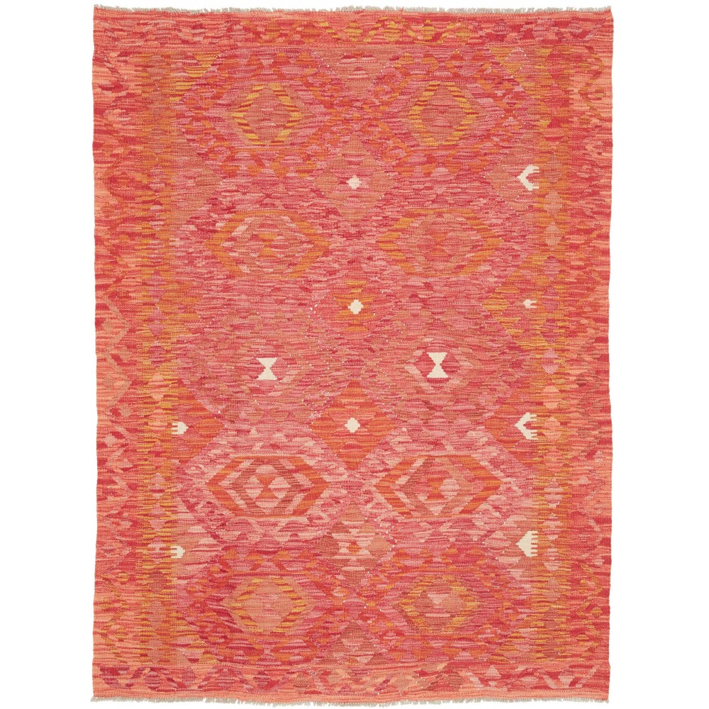 Tappeto Kilim Afghanistan rosso arancione 137x186