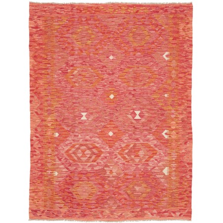 Tappeto Kilim Afghanistan rosso arancione 137x186