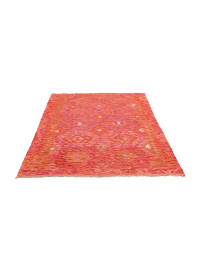 Tappeto Kilim Afghanistan rosso arancione 137x186