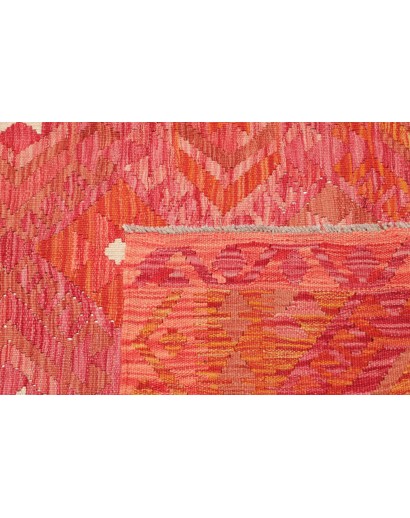 Tappeto Kilim Afghanistan rosso arancione 137x186