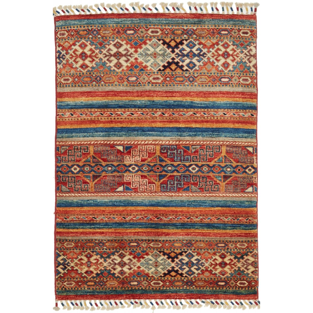 Tappeto Samarkand Pakistan rosso giallo 79x115