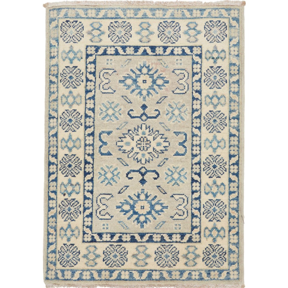 Tappeto Kazak Afghanistan beige azzurro 66x93