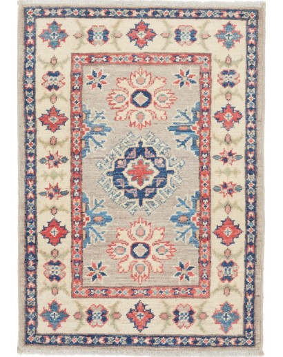 Tappeto Kazak Afghanistan beige azzurro 62x90
