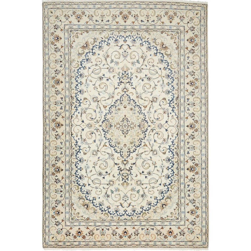 Tappeto Kashan Persia bianco grigio 198x295