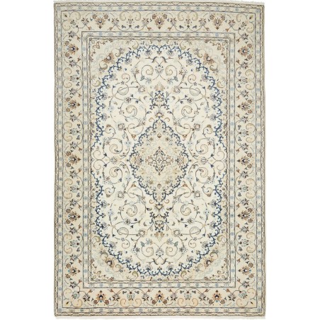 Tappeto Kashan Persia bianco grigio 198x295