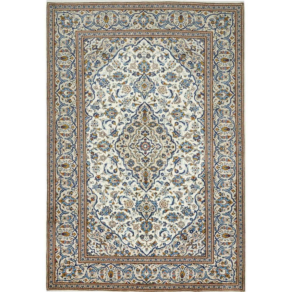 Tappeto Kashan Persia beige grigio 200x293