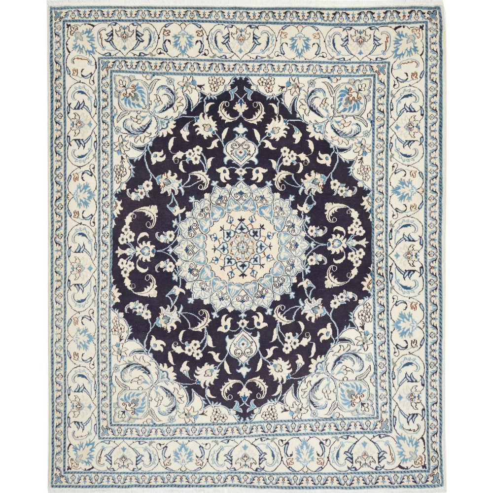 Tappeto Nain Kashmar Persia bianco grigio 206x252