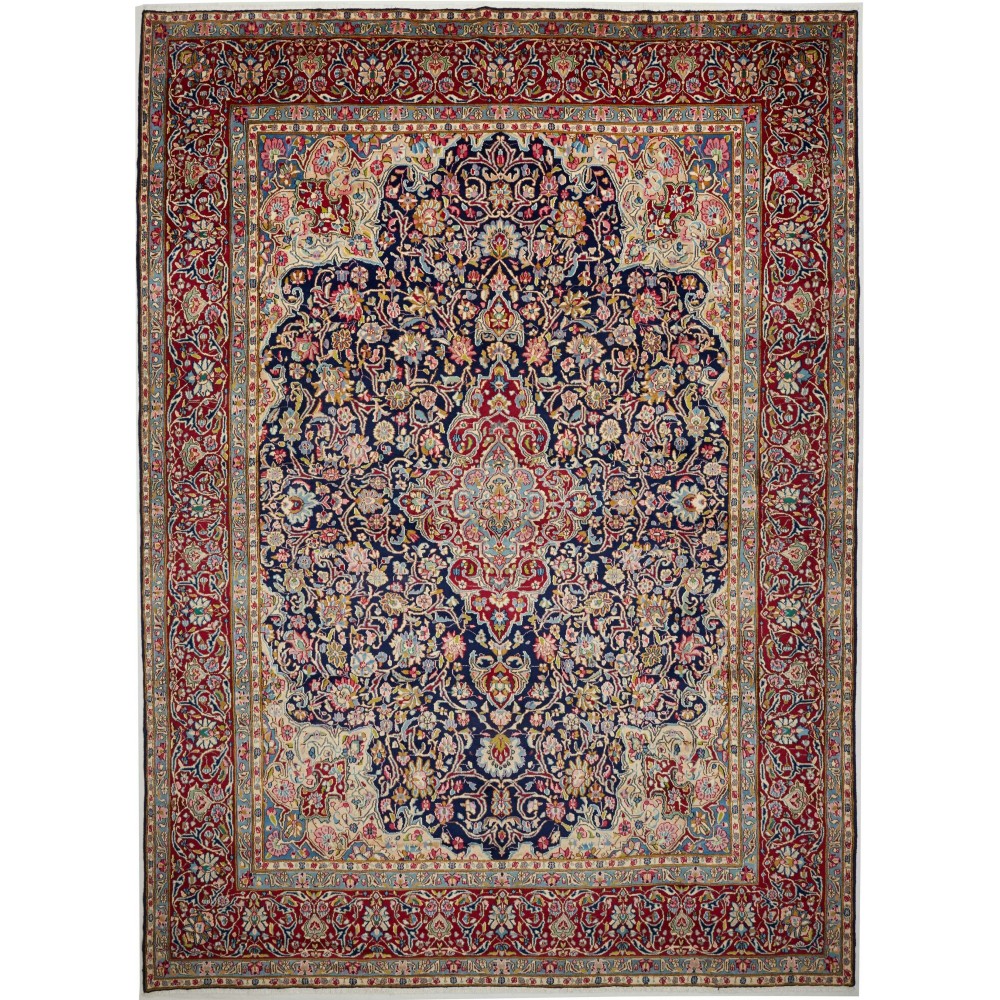 Tappeto Kerman Persia azzurro bianco 298x400