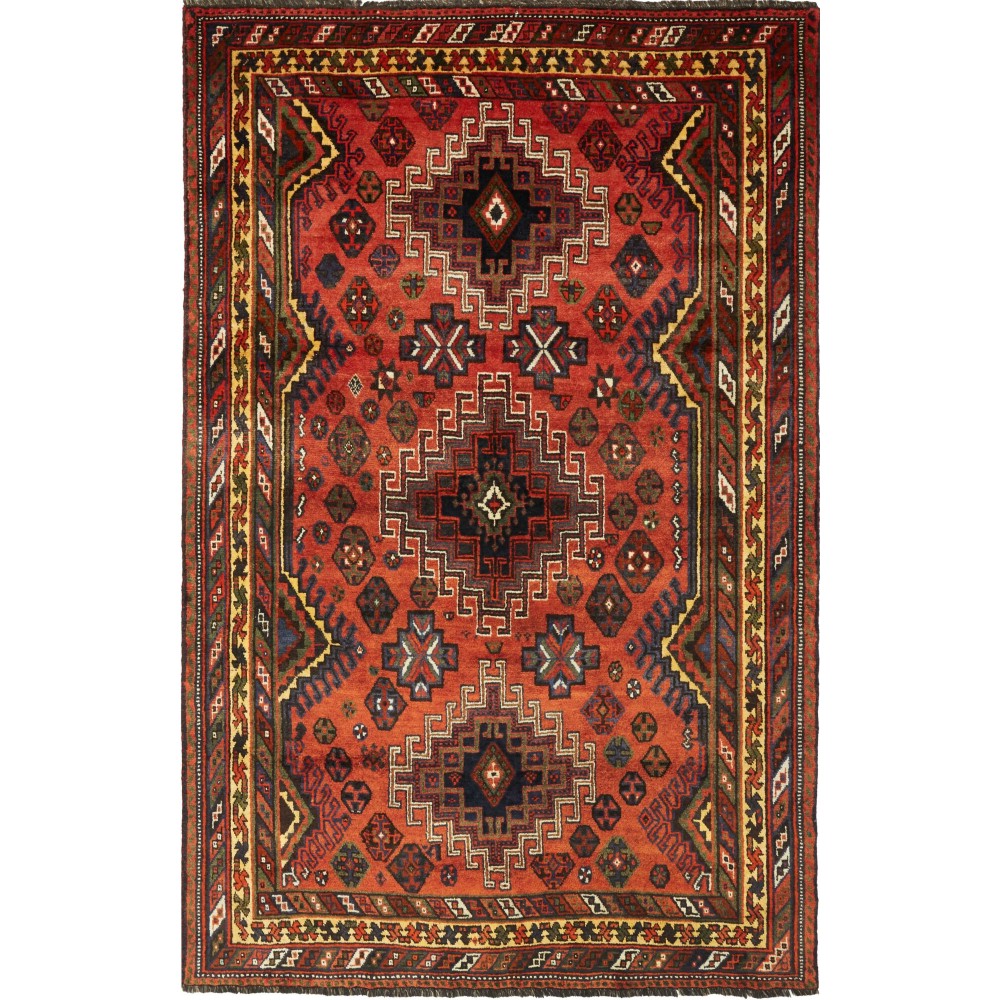 Tappeto Shiraz Persia verde rosso 160x250