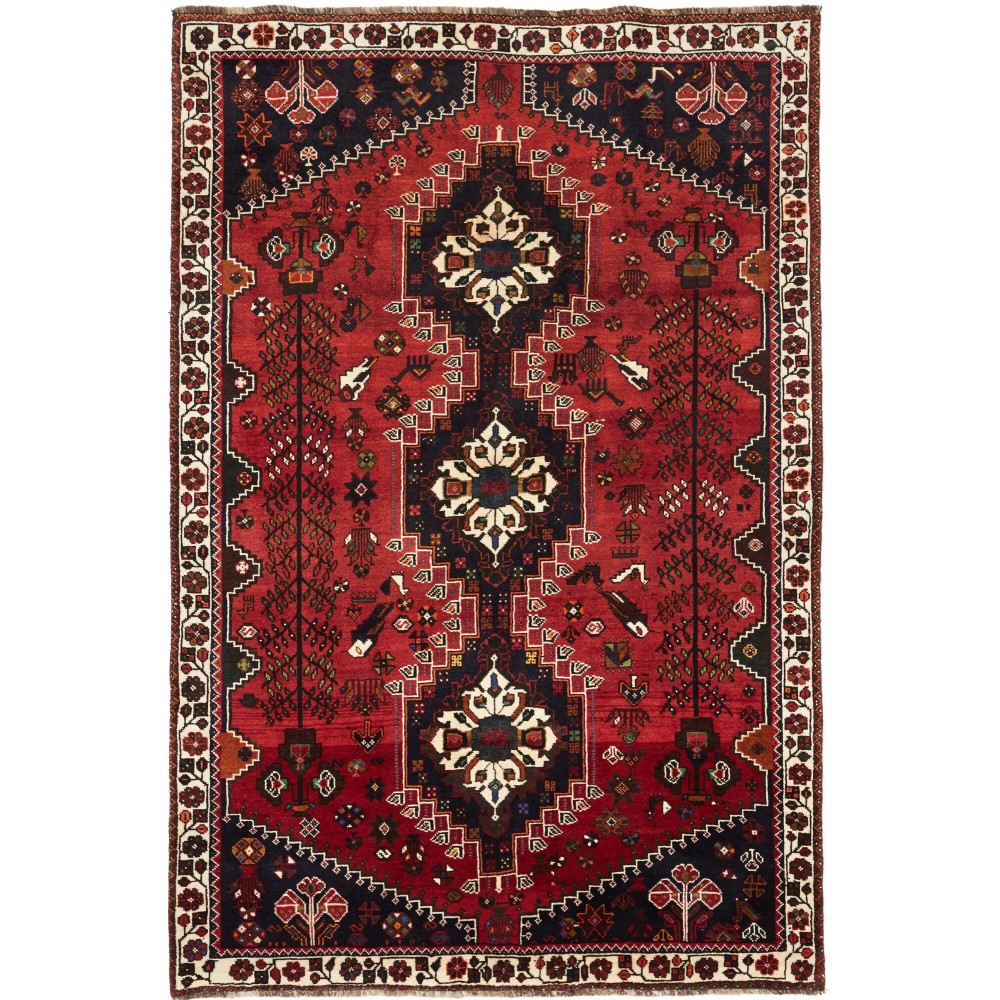Tappeto Shiraz Persia grigio giallo 173x259