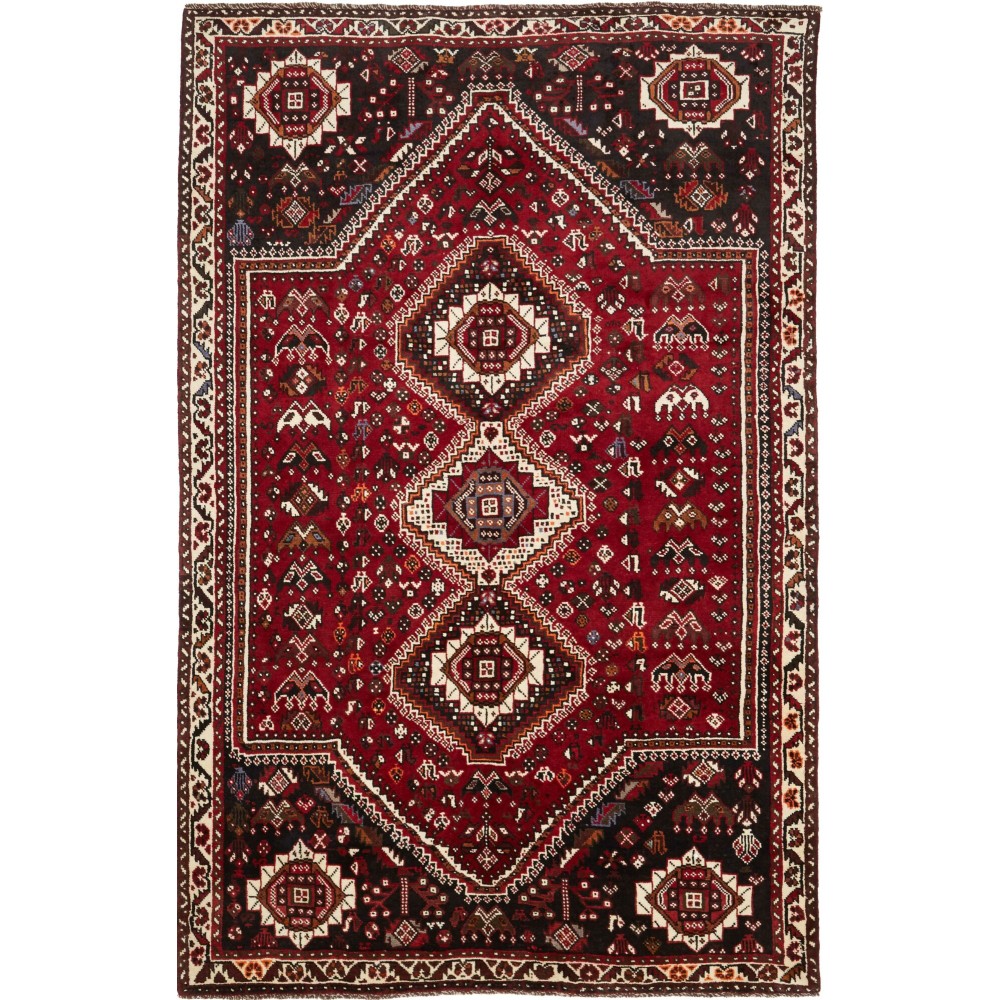 Tappeto Shiraz Persia marrone giallo 167x261