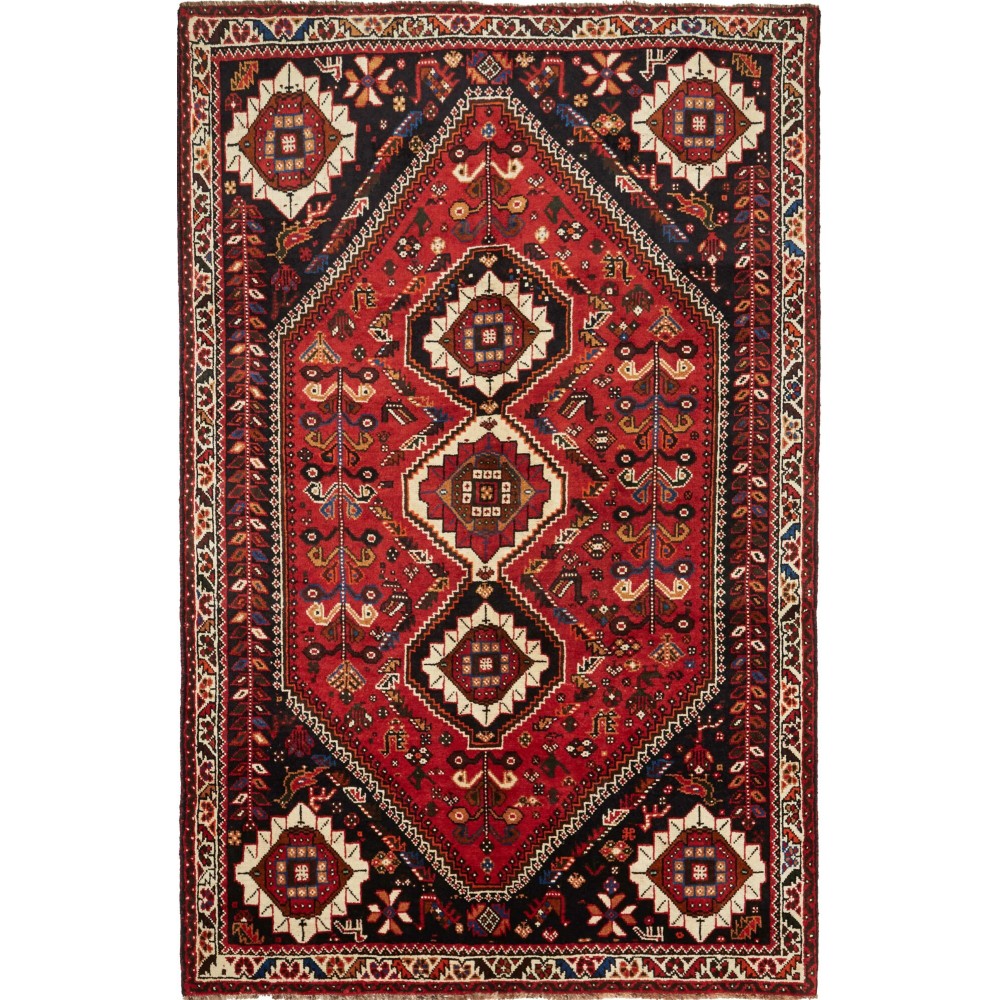 Tappeto Shiraz Persia grigio giallo 168x260