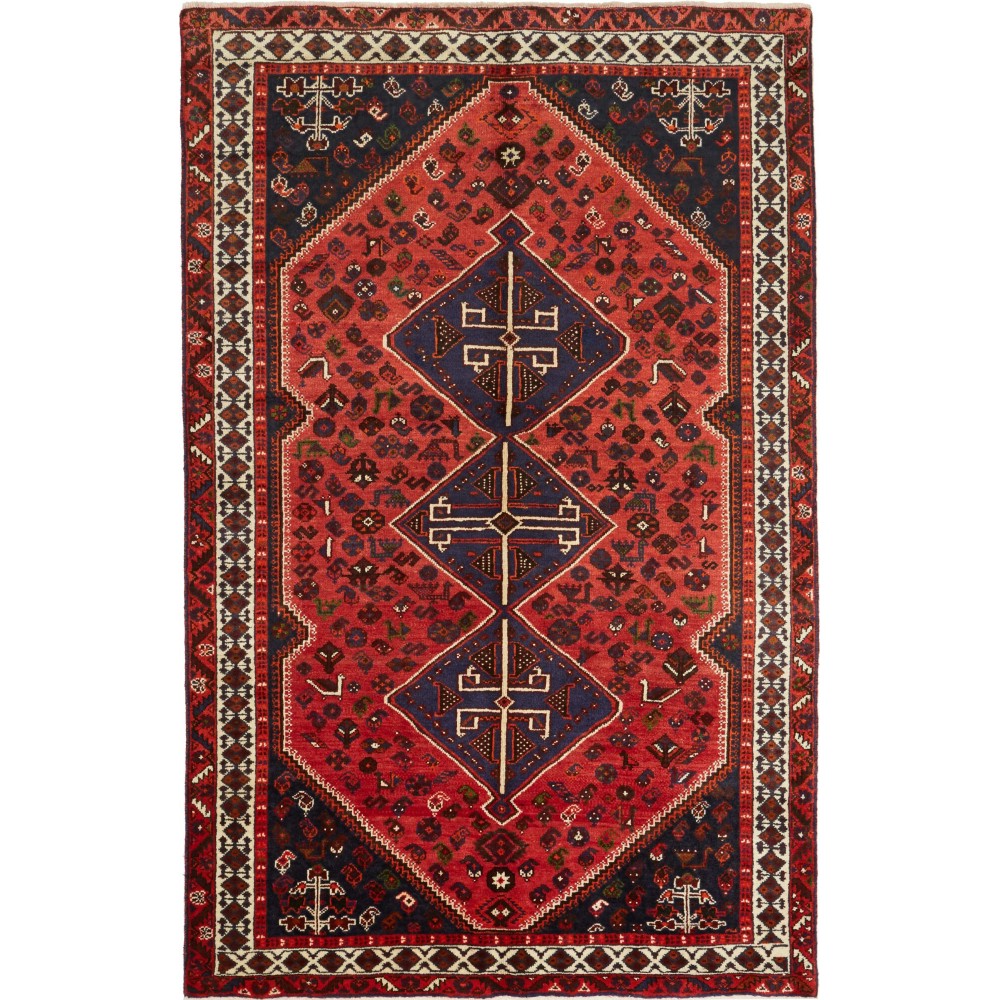 Tappeto Shiraz Persia grigio giallo 160x258