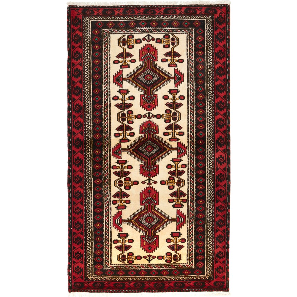 Tappeto Baluch Persia blu marrone 108x194