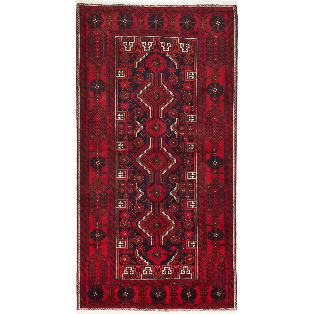 Tappeto Baluch Persia marrone rosso 106x205