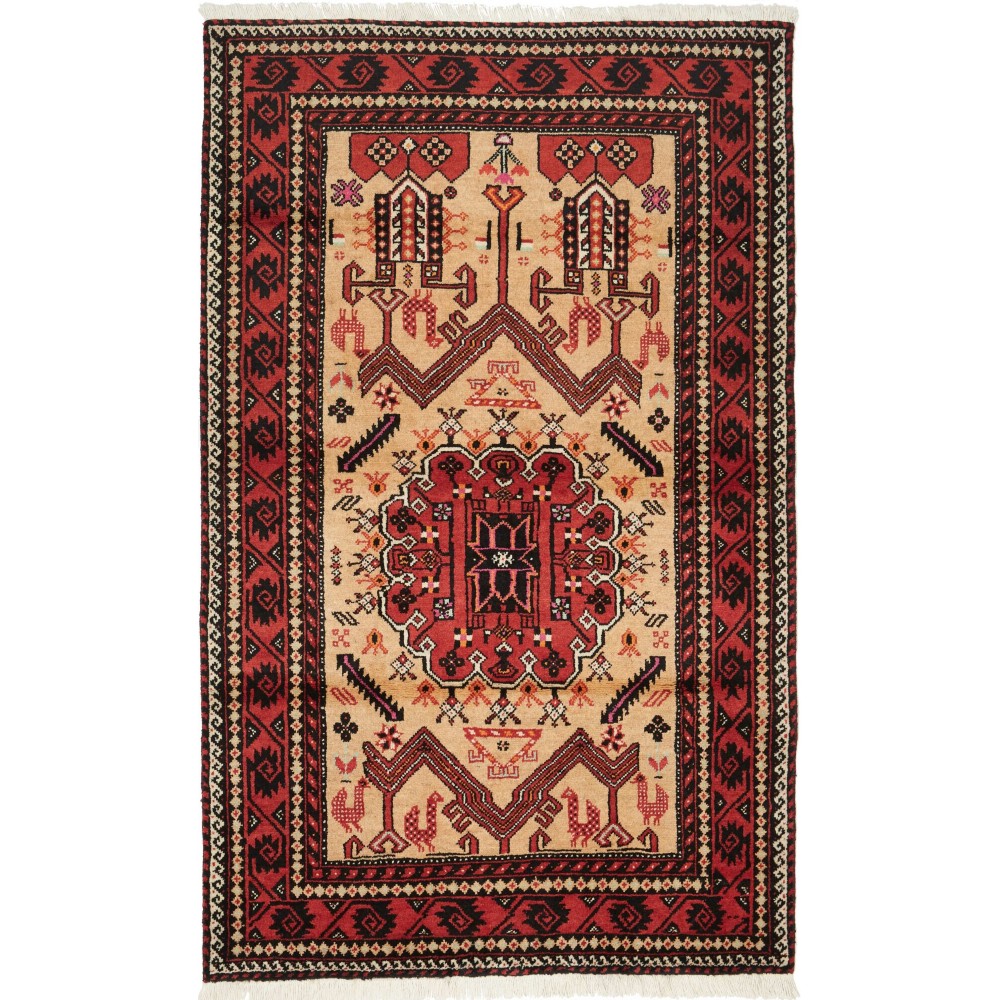 Tappeto Baluch Persia rosso marrone 115x190