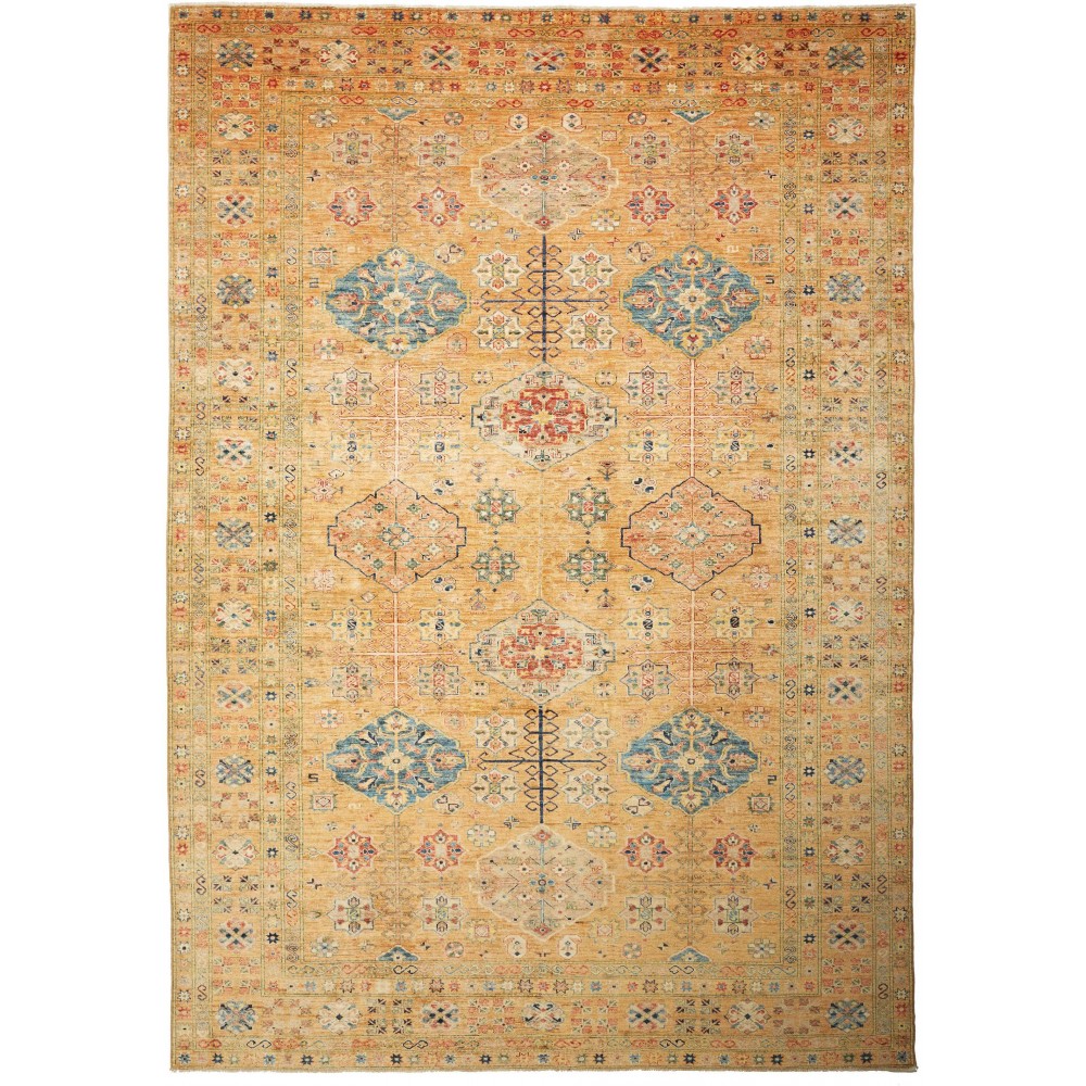 Tappeto Kazak Fine Pakistan marrone grigio 251x356 Tappeto Kazak Fine Pakistan marrone grigio 251x356