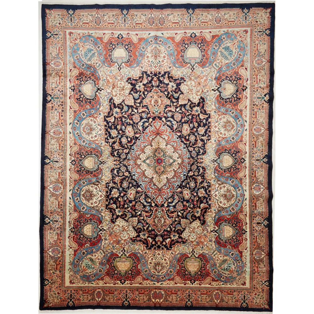 Tappeto Kashamr Zirkhaki Persia marrone blu 294x396