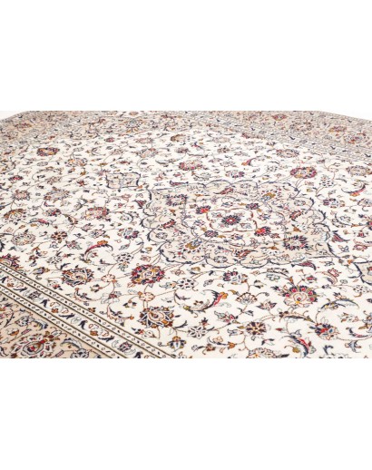 Tappeto Kashan Persia bianco azzurro 250x357