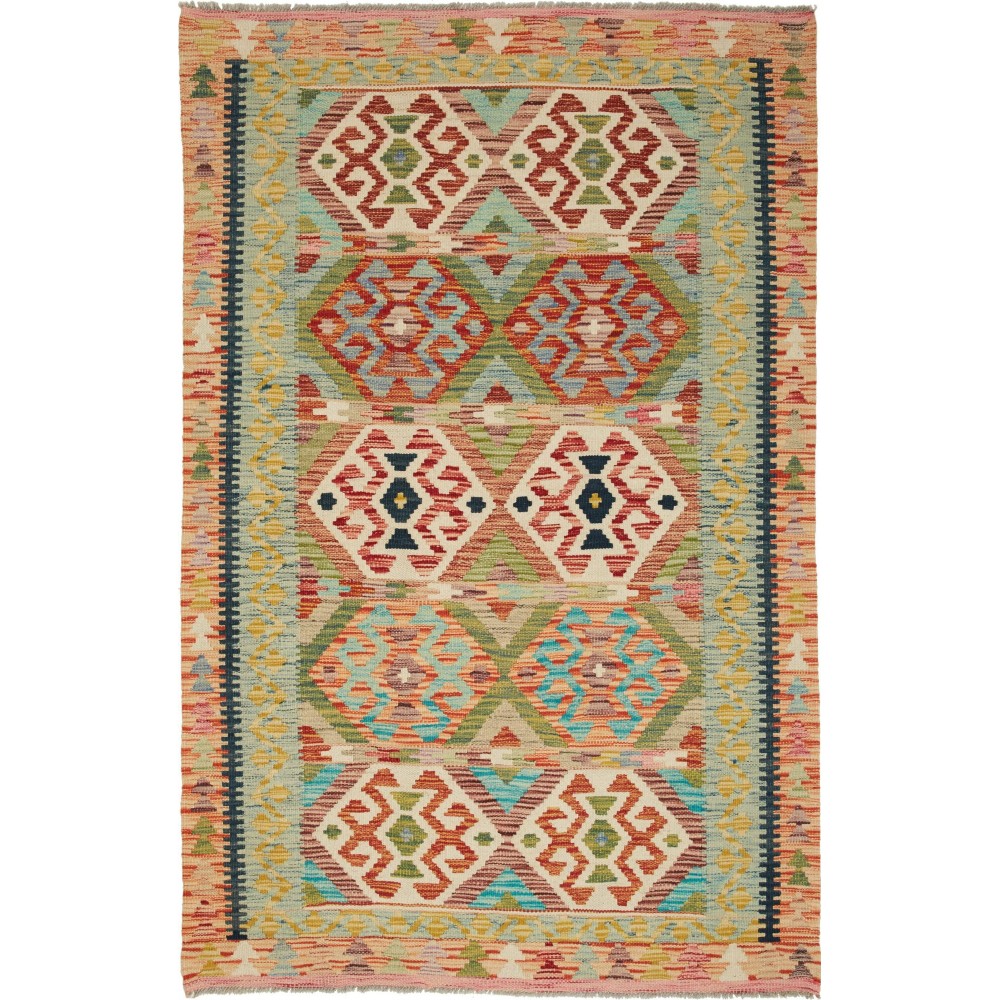 Tappeto Kilim Afghanistan marrone grigio 118x184