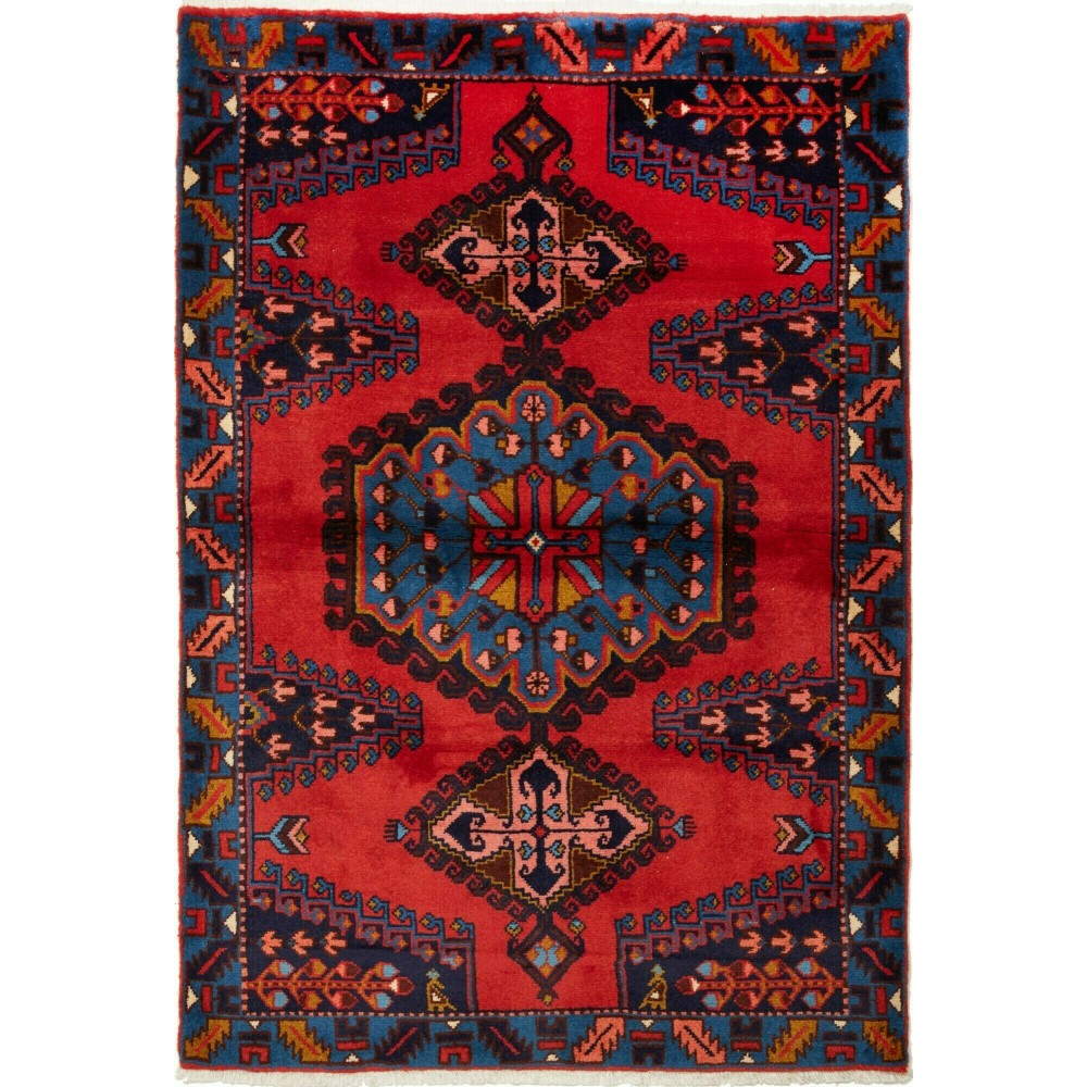 Tappeto Hamadan Persia grigio rosso 111x165