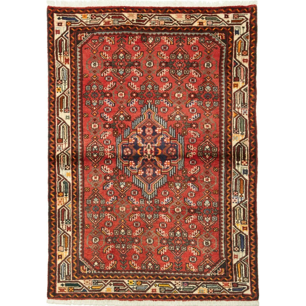 Tappeto Hamadan Persia marrone rosso 102x140