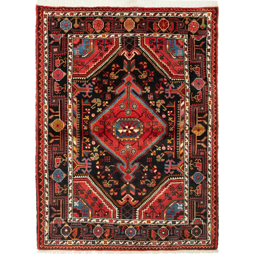 Tappeto Hamadan Persia grigio giallo 109x147