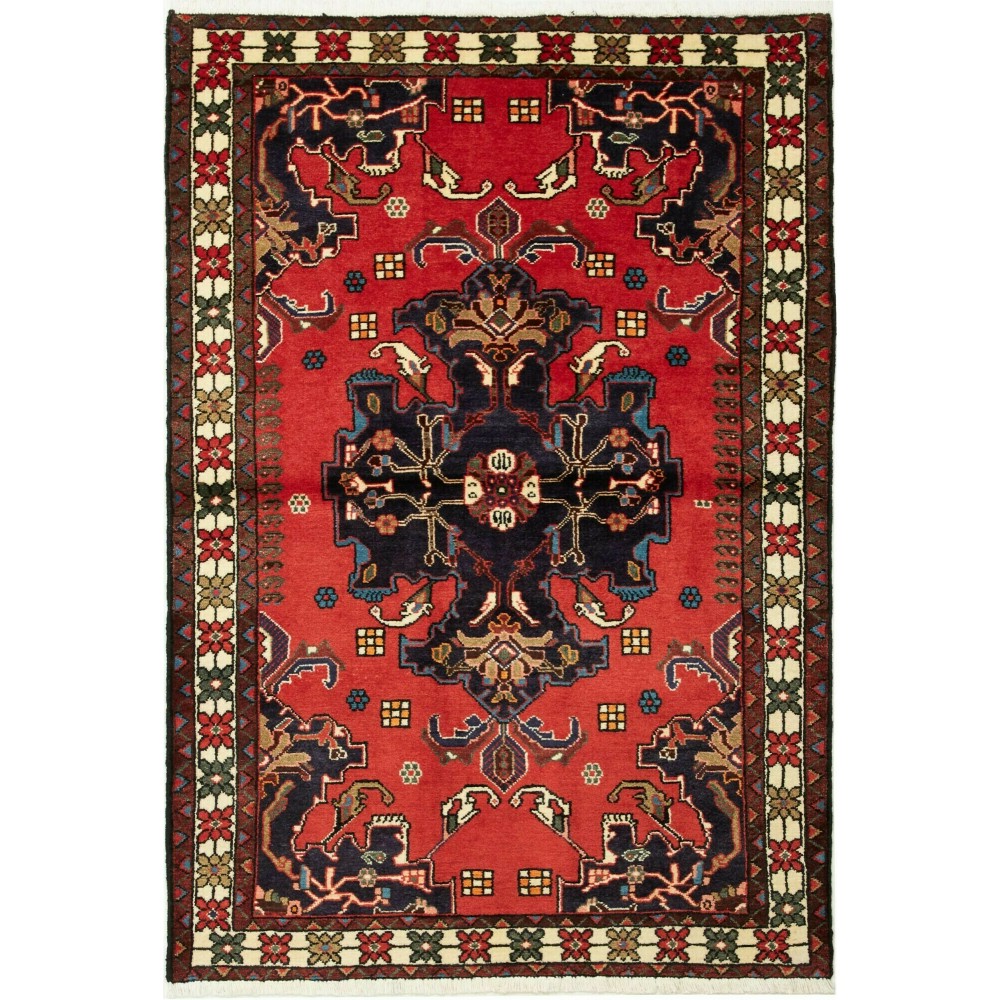 Tappeto Hamadan Persia grigio giallo 107x154
