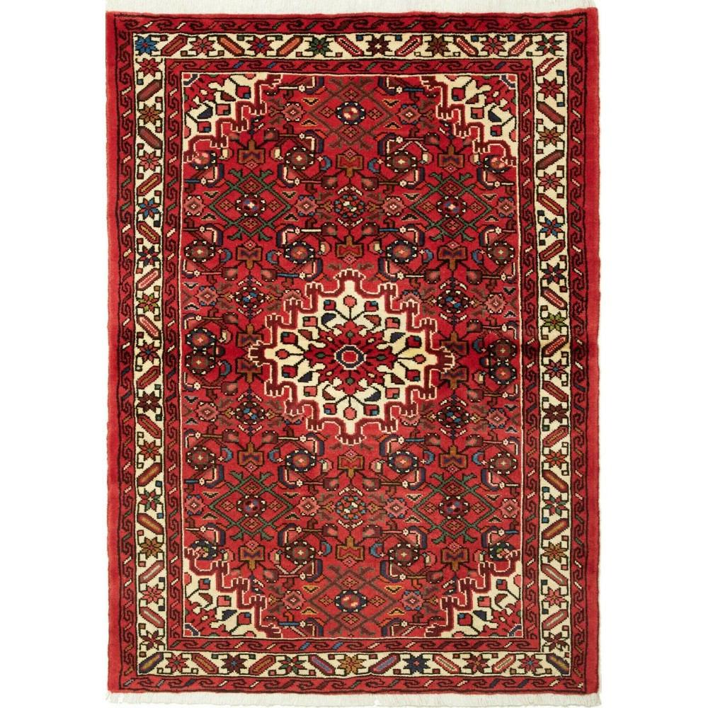 Tappeto Hamadan Persia marrone giallo 102x147