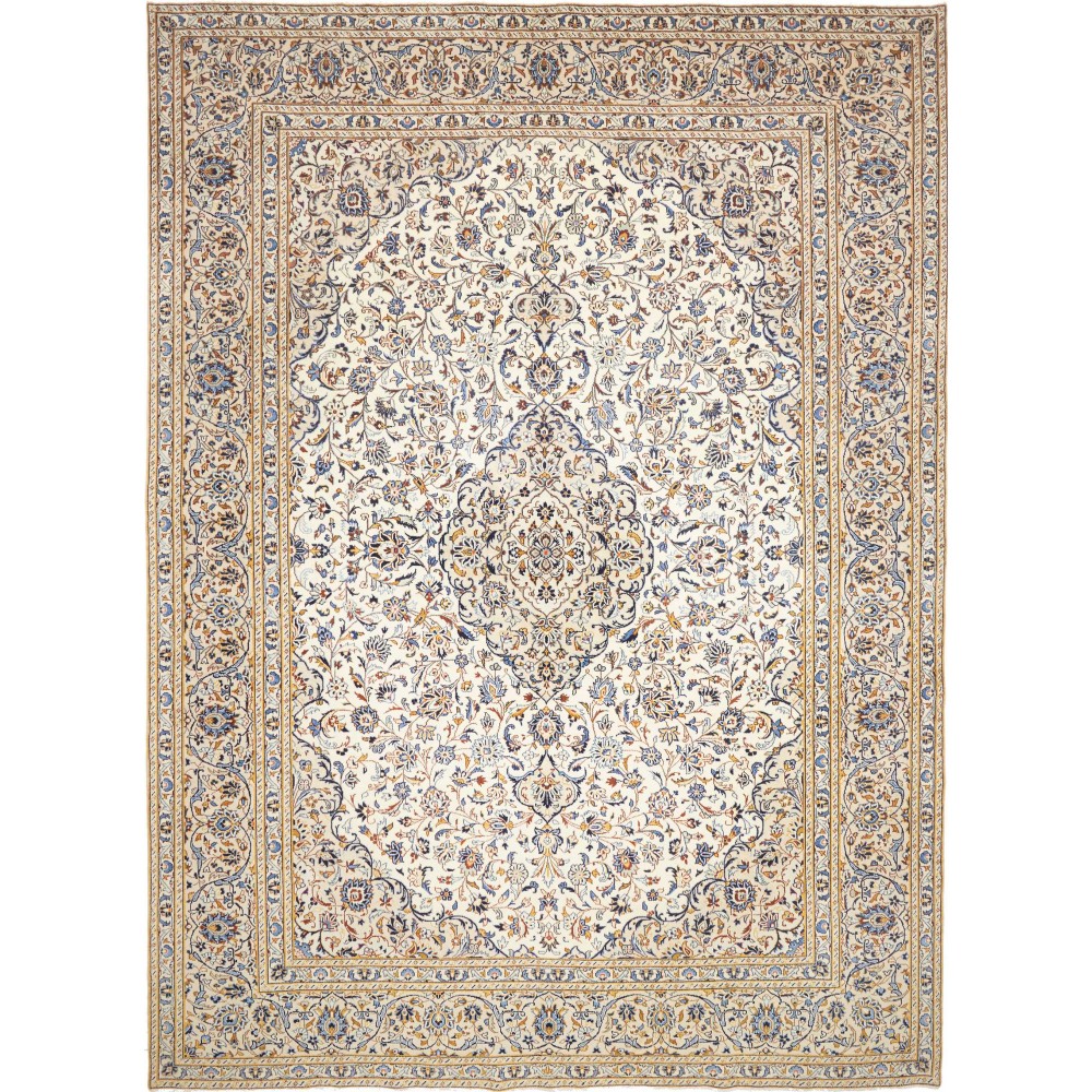 Tappeto Kashan Persia bianco marrone 304x404