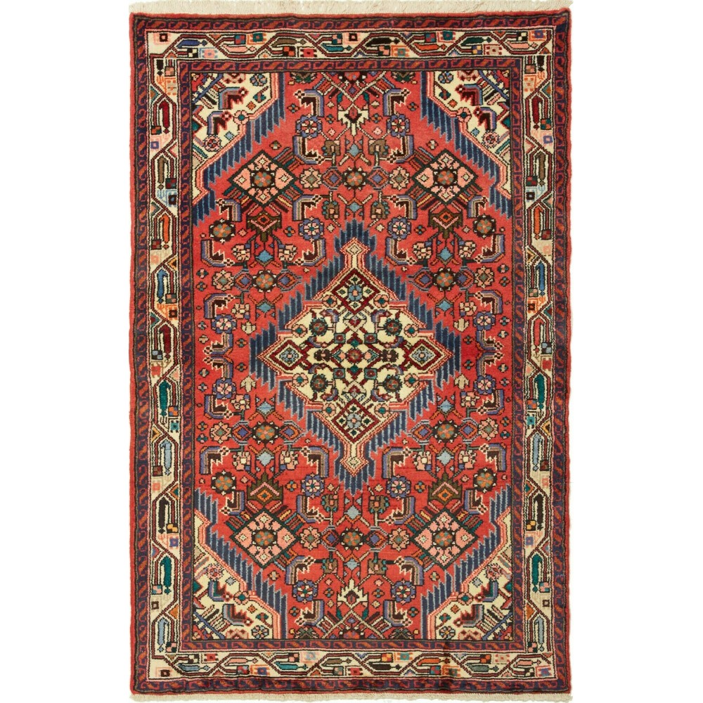 Tappeto Hamadan Persia marrone giallo 100x158