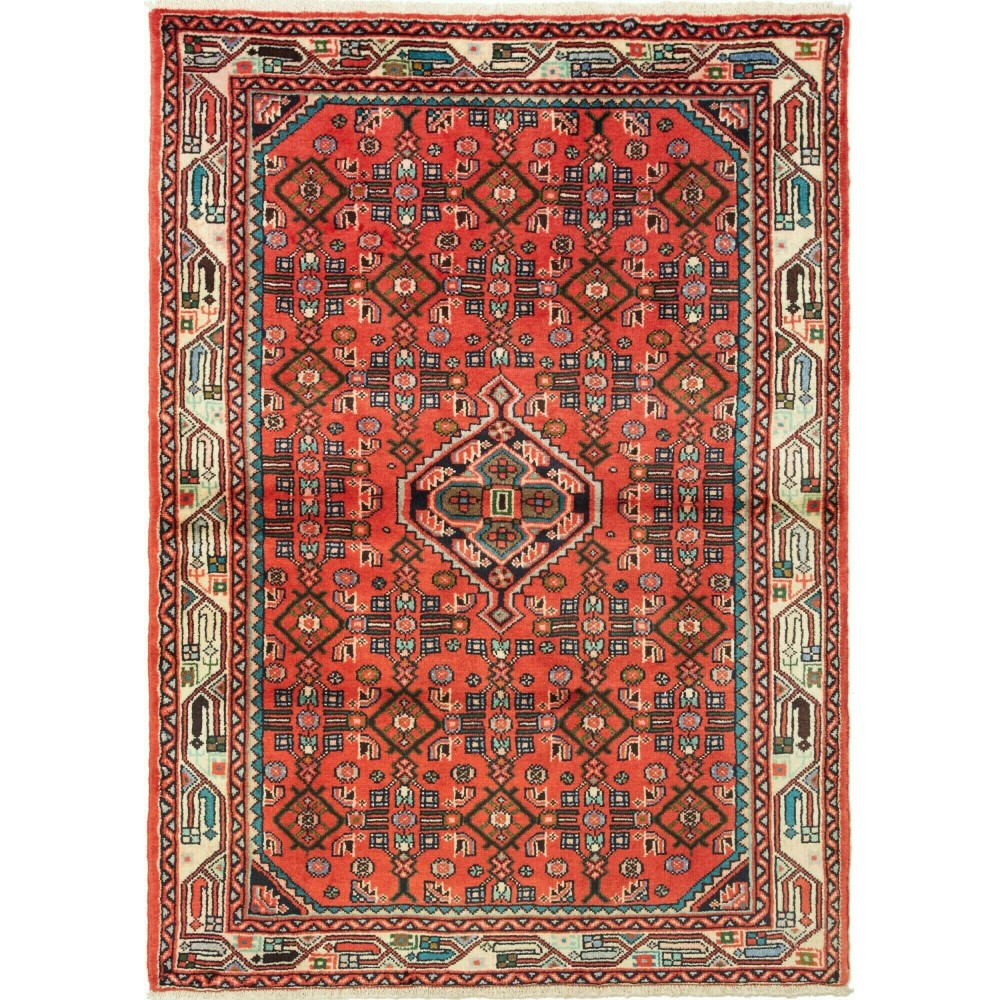 Tappeto Hamadan Persia marrone giallo 106x150