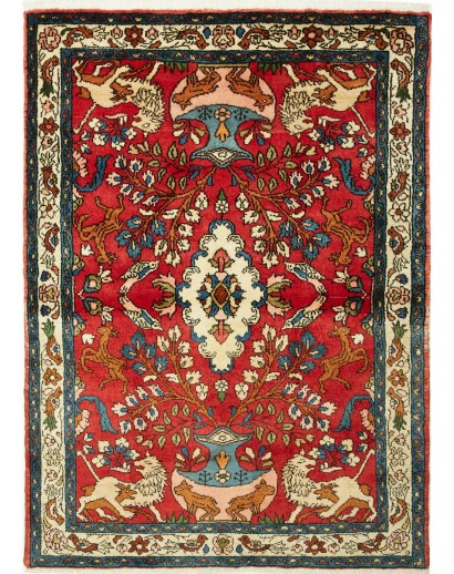 Tappeto Hamadan Persia marrone giallo 110x154