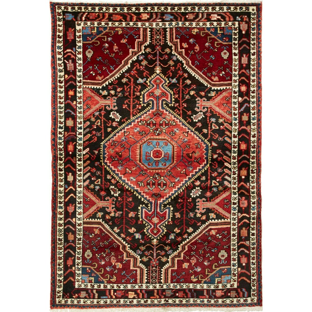 Tappeto Hamadan Persia grigio giallo 114x165