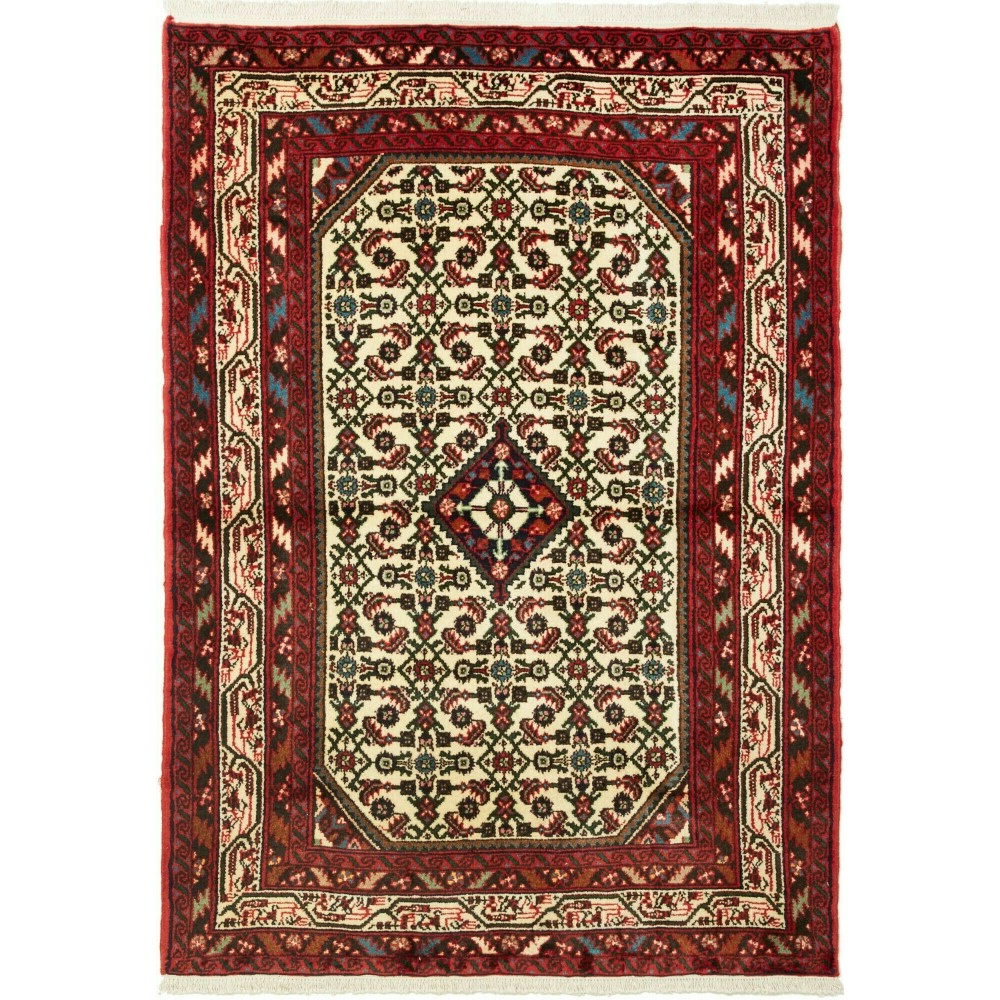 Tappeto Hamadan Persia marrone giallo 100x145