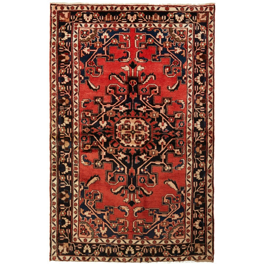 Tappeto Hamadan Persia marrone giallo 132x195