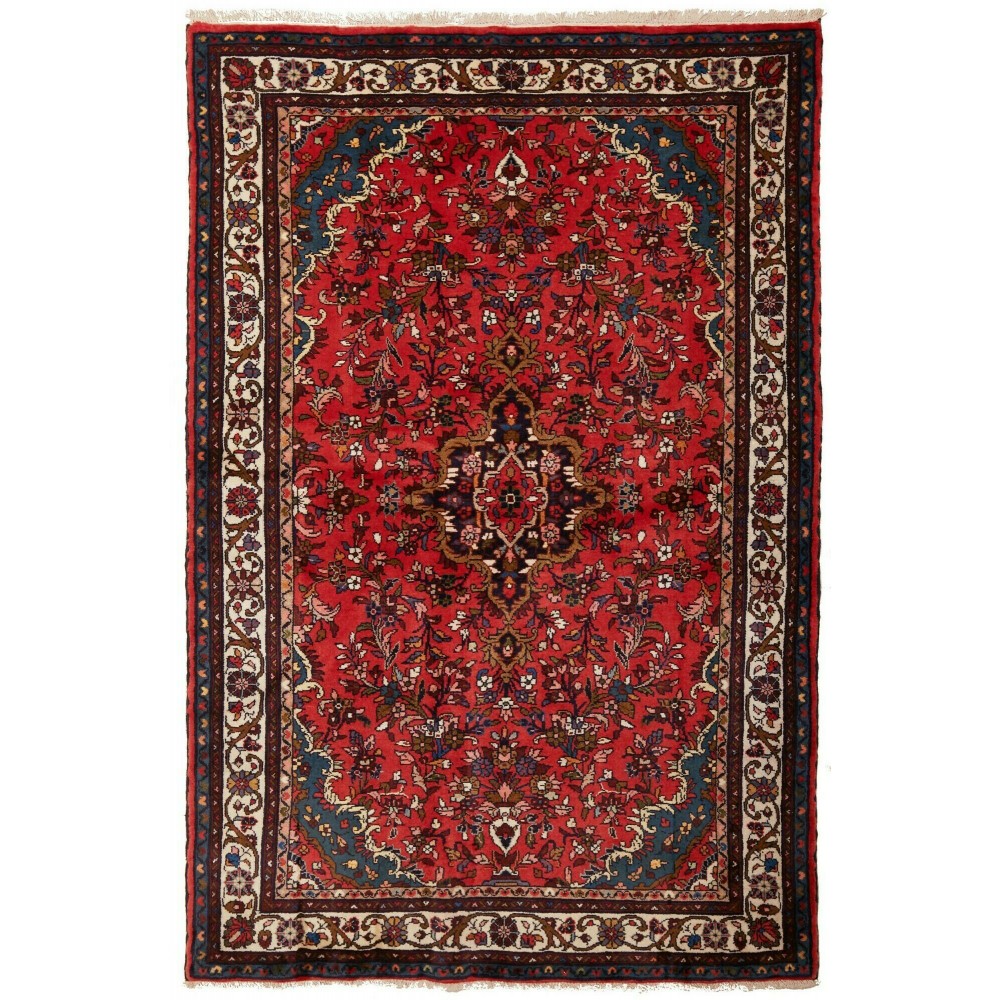 Tappeto Hamadan Persia grigio marrone 128x195