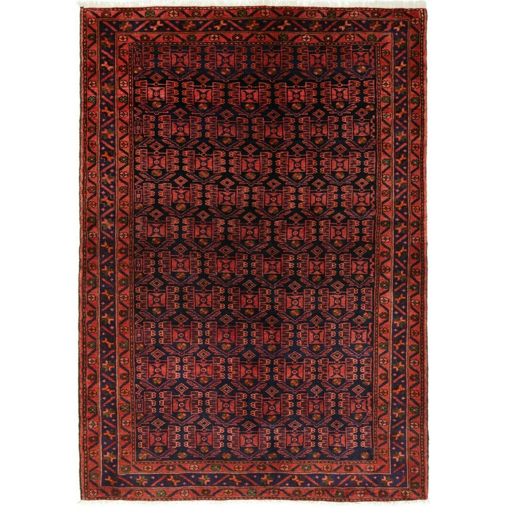 Tappeto Hamadan Persia blu rosso 143x200