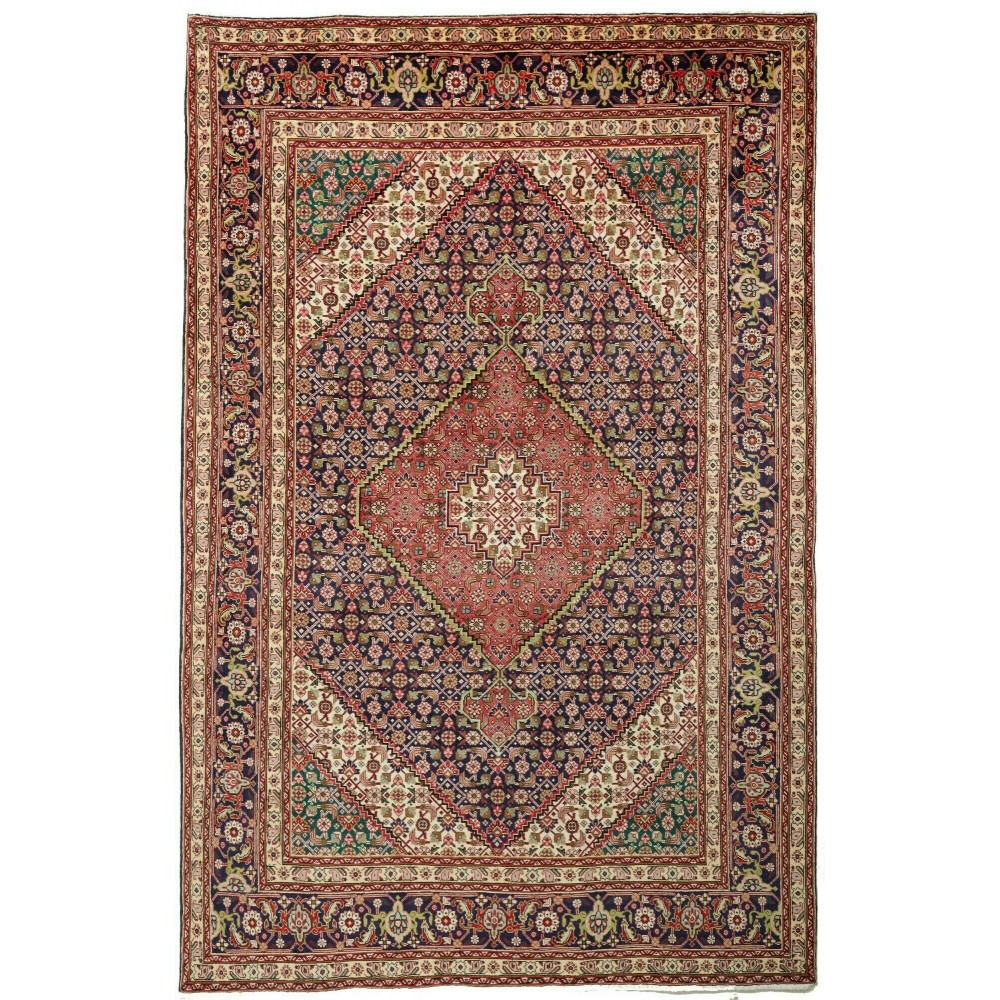 Tappeto Tabriz Persia marrone giallo 200x303