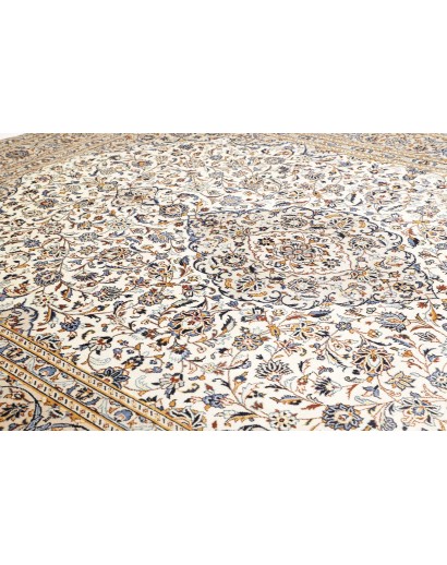 Tappeto Kashan Persia bianco marrone 304x404