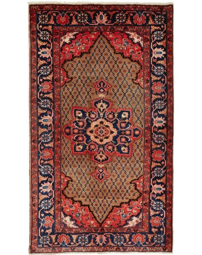 Tappeto Hamadan Persia marrone giallo 132x228