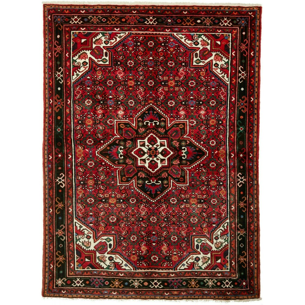 Tappeto Hamadan Persia blu bianco 161x218