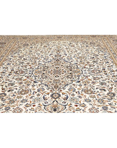 Tappeto Kashan Persia bianco marrone 304x404