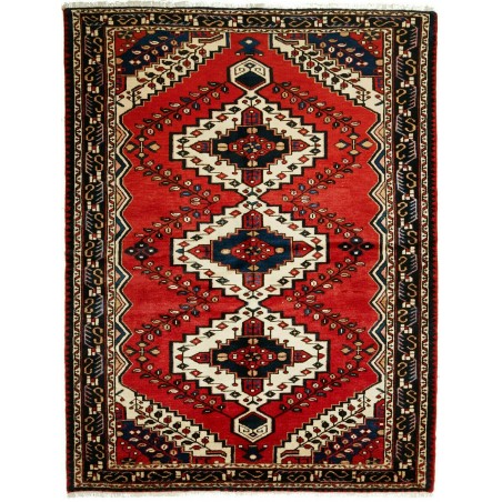 Tappeto Hamadan Persia marrone giallo 150x201