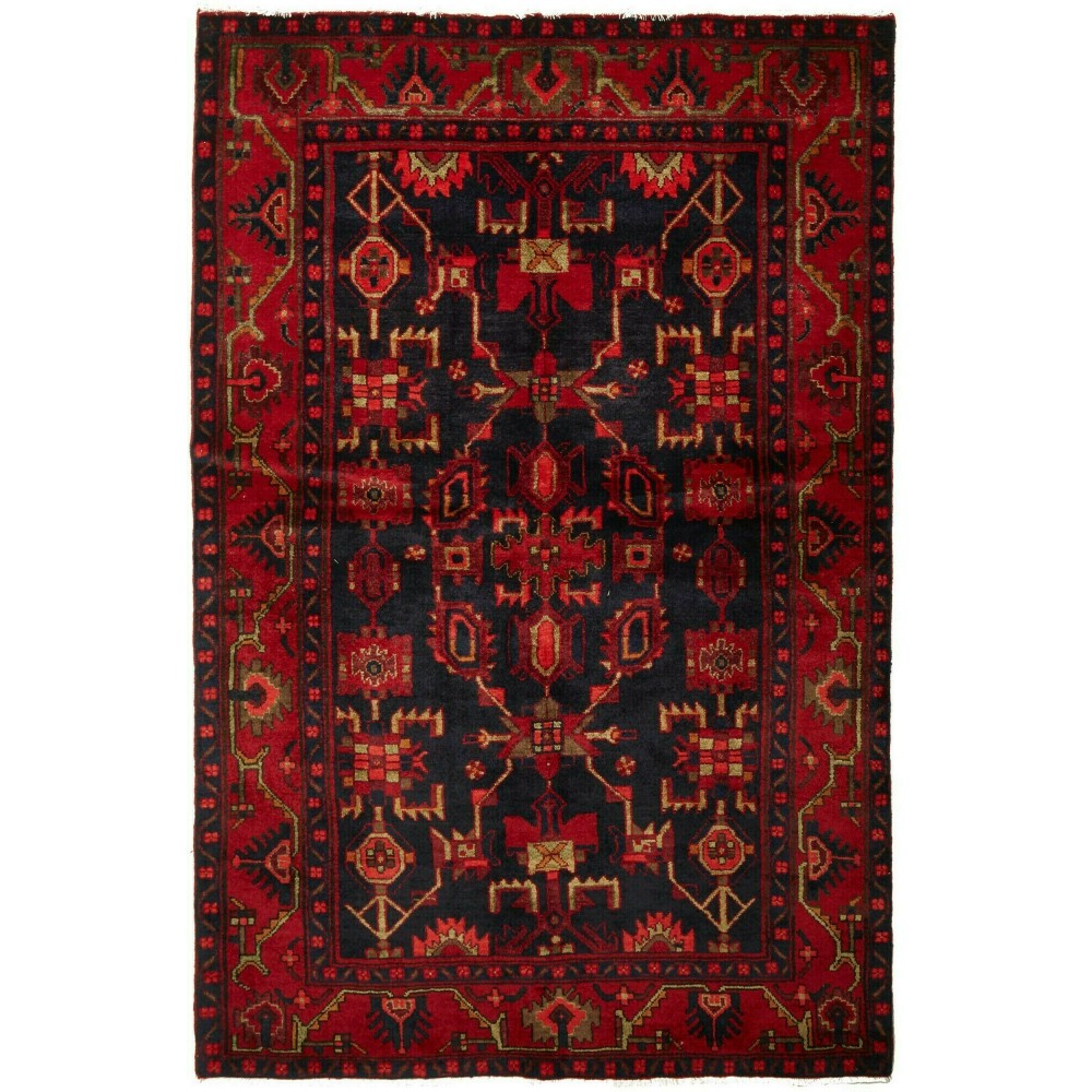 Tappeto Hamadan Persia blu bianco 140x214