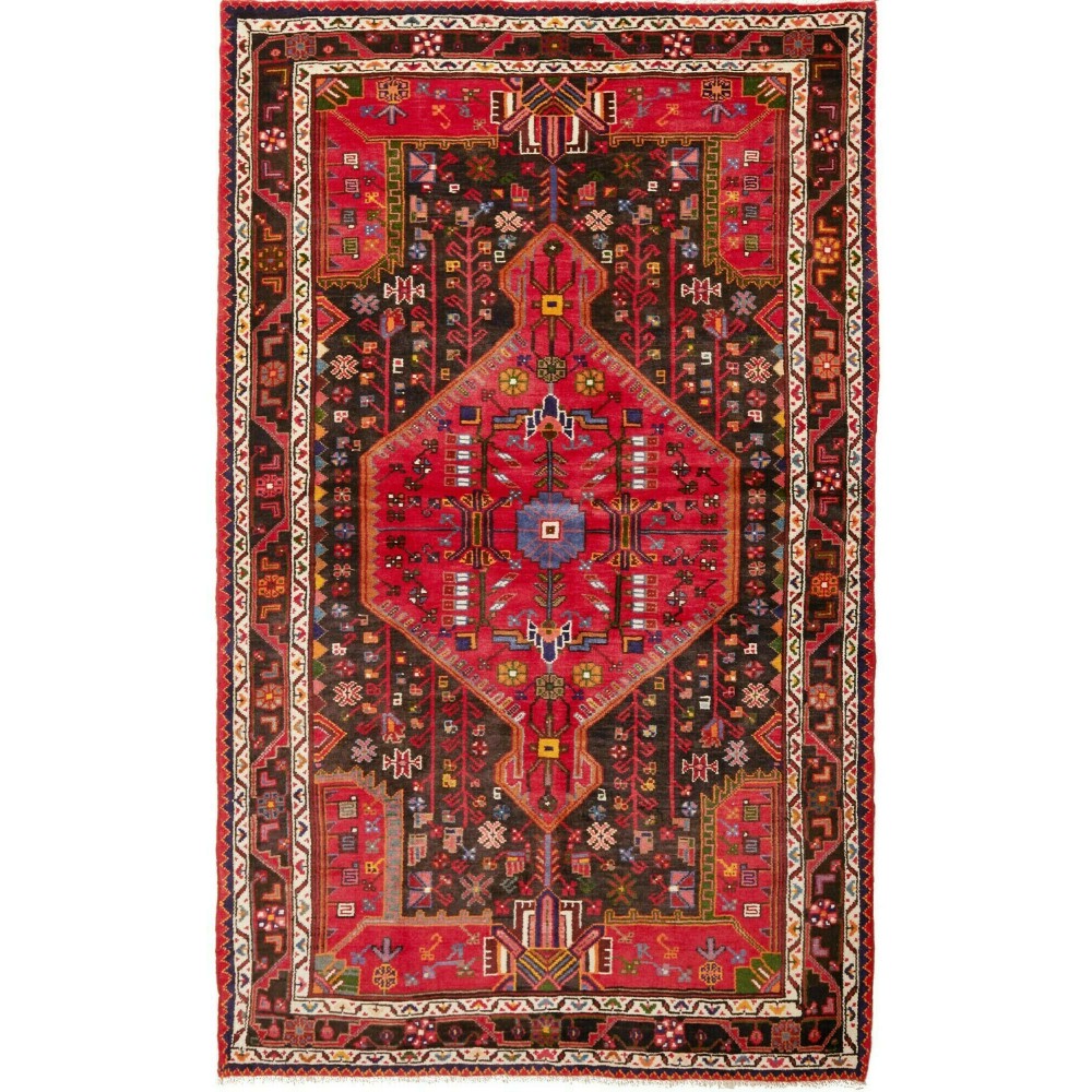 Tappeto Hamadan Persia marrone giallo 137x225