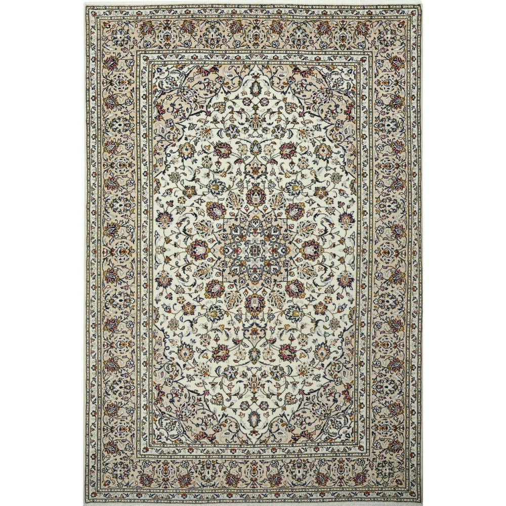 Tappeto Kashan Persia beige grigio 202x298